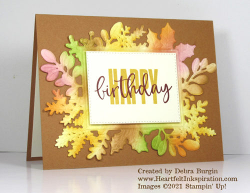 Biggest Wish | Merriest Frames | OK, "technically" this die is a Christmas die (note the holly leaves), but coloring it with autumn colors transforms it!  Please click to read more! | Stampin' Up! | HeartfeltInkspiration.com | Debra Burgin