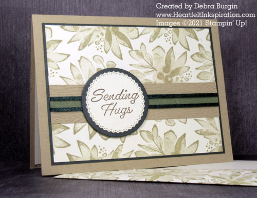 Eden's Garden | For my first inking of this sneak peek set, I used random stamping for the background panel.  Please click to read more! | Stampin' Up! | HeartfeltInkspiration.com | Debra Burgin