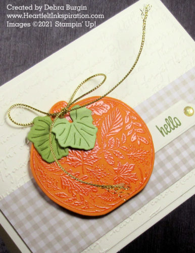 Pretty Pumpkins | There's always a reason to send a "hello" card, isn't there?  This went to new friends -- please click to read more! | Stampin' Up! | HeartfeltInkspiration.com | Debra Burgin