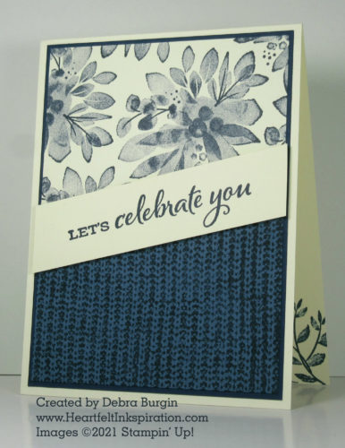 Eden's Garden | Celebrate Sunflowers | Knit Together | One of my go-to card designs is to combine a floral with a geometric.  Please click to read more! | Stampin' Up! | HeartfeltInkspiration.com | Debra Burgin