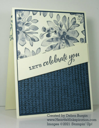 Eden's Garden | Celebrate Sunflowers | Knit Together | One of my go-to card designs is to combine a floral with a geometric.  Please click to read more! | Stampin' Up! | HeartfeltInkspiration.com | Debra Burgin