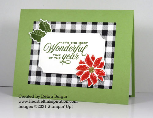 Merriest Moments | Tidings & Trimmings | This upbeat holiday card expresses the sentiment of so many!  Please click to read more! | Stampin' Up! | HeartfeltInkspiration.com | Debra Burgin