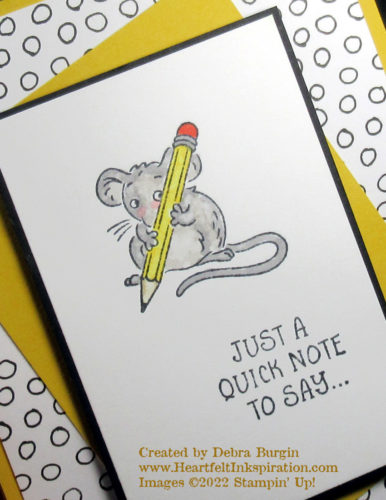 Mischievous Mice | Don't miss out on this host-only set, with the cutest rodents and wonderful sentiments!  Please click to read more! | Stampin' Up! | HeartfeltInkspiration.com | Debra Burgin