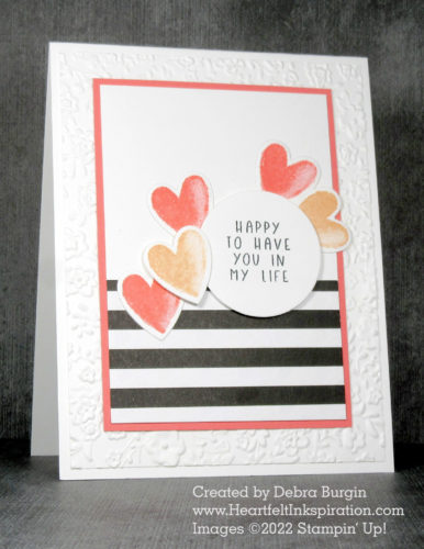Sweet Conversations | Black and white plus a pop (or two) of color is a winning combination, don't you think?  Please click to read more! | Stampin' Up! | HeartfeltInkspiration.com | Debra Burgin