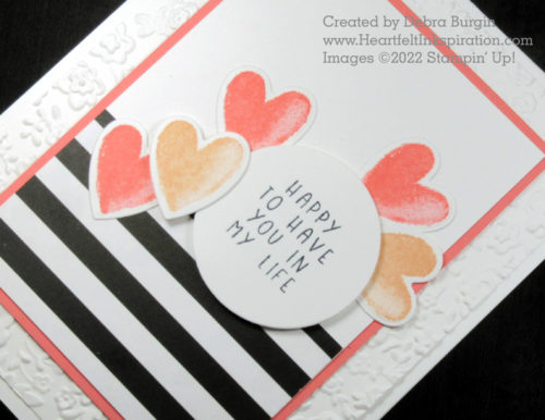 Sweet Conversations | Black and white plus a pop (or two) of color is a winning combination, don't you think?  Please click to read more! | Stampin' Up! | HeartfeltInkspiration.com | Debra Burgin