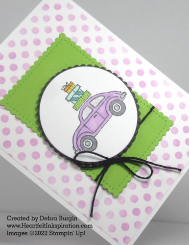 Driving By | My dream car, color and all!  Please click to read more! | Stampin' Up! | HeartfeltInkspiration.com | Debra Burgin