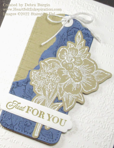 Blessings of Home | Celebrating You | Timeworn Type | Tailor Made Tags | The original version that I saw of this tag was in Blushing Bride, but I wanted a less feminine feel.  Please click to read more! | Stampin' Up! | HeartfeltInkspiration.com | Debra Burgin