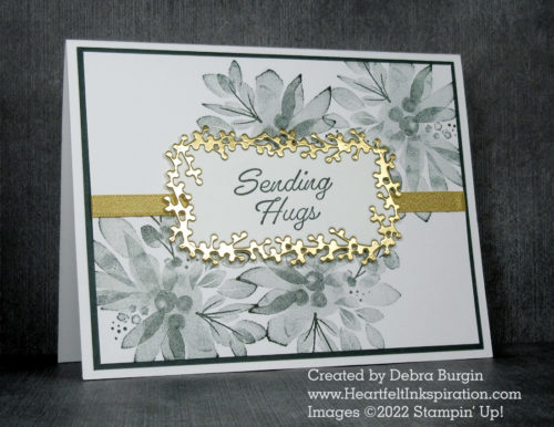 Eden's Garden | I somehow couldn't figure out how people got the sentiment in the middle of this beautiful, "ferny" frame -- please click to read more! | Stampin' Up! | HeartfeltInkspiration.com | Debra Burgin