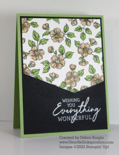 Charming Sentiments | These cards started with a 12" x 3.5" piece of Designer Series Paper that I colored, then cut.  Please click to read more! | Stampin' Up! | HeartfeltInkspiration.com | Debra Burgin  