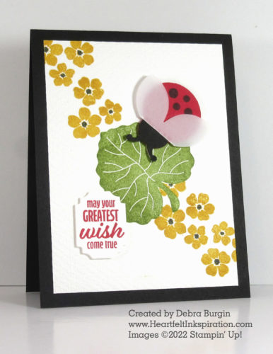 Hello Ladybug | I took some artistic liberties with this ladybug!  Please click to read more! | Stampin' Up! | HeartfeltInkspiration.com | Debra Burgin  