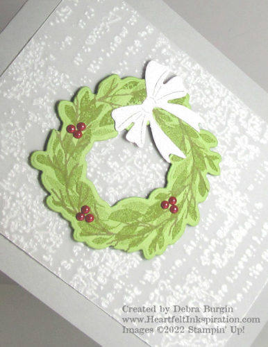 Cottage Wreaths | Silvery gray and frosty white is my holiday jam!  Please click to read more! | Stampin' Up! | HeartfeltInkspiration.com | Debra Burgin  