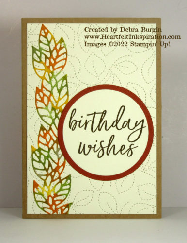 Delicate Edges | Amazing Year | Stitched Greenery | Use Sponge Daubers to color a strip of card stock, then use a Delicate Edges die for this cool border! | Please click to read more! | Stampin' Up! | HeartfeltInkspiration.com | Debra Burgin