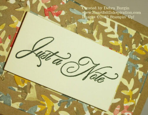 Go to Greetings | Fancy Frames | Forget about coloring -- just use patterned paper to create this cut-out background!  Please click to read more! | Stampin' Up! | HeartfeltInkspiration.com | Debra Burgin  