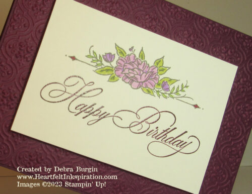 | Go-To Greetings | Decorative Borders | I just had to go a bit romantic with this wonderful sentiment!  Please click to read more! | Stampin' Up! | HeartfeltInkspiration.com | Debra Burgin  
