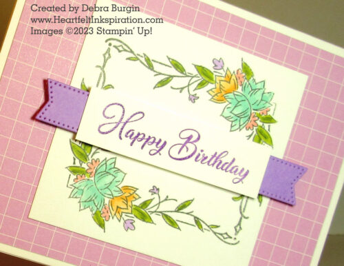 Go-To Greetings | Decorative Borders | Thank goodness for photopolymer stamps that make it easier to line up these two corner images!  Please click to read more! | Stampin' Up! | HeartfeltInkspiration.com | Debra Burgin  