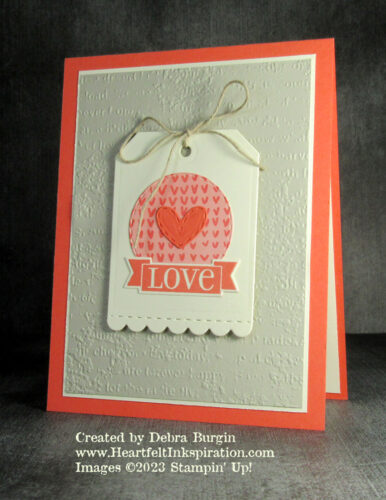 Celebrate with Tags | Celebrations Tags |  My Valentine's Day card for my dear husband.  Please click to read more! | Stampin' Up! | HeartfeltInkspiration.com | Debra Burgin  