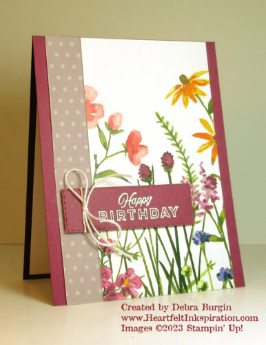 Celebrating You | Dainty Flowers DSP | So simple to make a card when the patterned paper is this stunning!  Please click to read more! | Stampin' Up! | HeartfeltInkspiration.com | Debra Burgin  