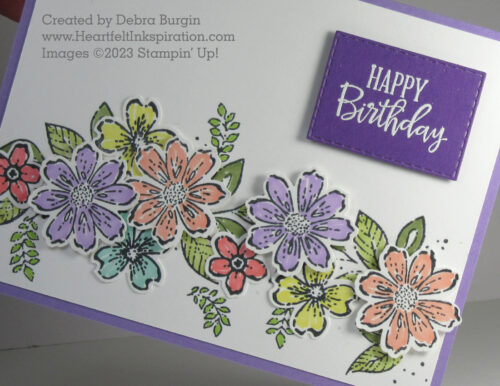 Petal Park | Peaceful Moments | Don't stop at three flowers!  Stamp, color, and punch a bunch of them for an explosion of spring color!  Please click to read more! | Stampin' Up! | HeartfeltInkspiration.com | Debra Burgin  