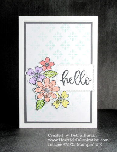 Petal Park | Biggest Wish | A spring note card -- please click to read more! | Stampin' Up! | HeartfeltInkspiration.com | Debra Burgin 