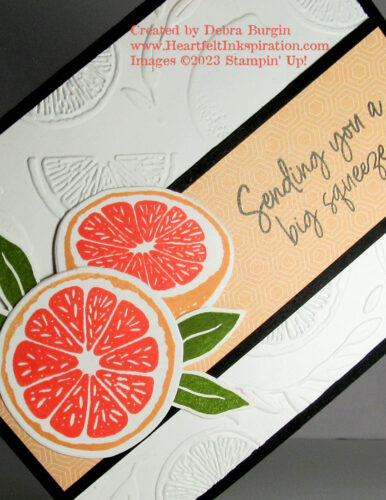 Sweet Citrus | Pretty sure this is the first time I've used grapefruit on a card.  How about you?  Please click to read more! | Stampin' Up! | HeartfeltInkspiration.com | Debra Burgin  