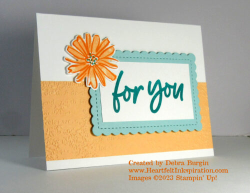 Love for You | Color & Contour | This is a happy way to say hello, happy birthday, or I hope you feel better!  Please click to read more! | Stampin' Up! | HeartfeltInkspiration.com | Debra Burgin  