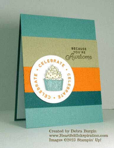 Circle Sayings | My idea of an unfussy guy birthday card!  Please click to read more! | Stampin' Up! | HeartfeltInkspiration.com | Debra Burgin  