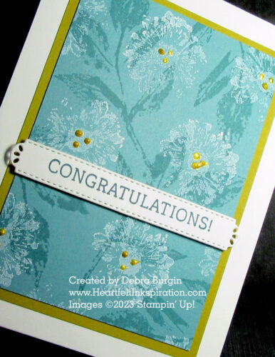 Inked & Tiled | Charming Sentiments | It is so satisfying to create a beautiful background with just two inks!  Please click to read more! | Stampin' Up! | HeartfeltInkspiration.com | Debra Burgin  