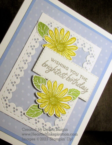 Cheerful Daisies | Using a Vellum overlay gives you two shades of Boho Blue, just like that!  Please click to read more! | Stampin' Up! | HeartfeltInkspiration.com | Debra Burgin  