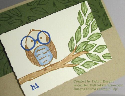 Bird’s Eye View | Just My Type | Stamps, ink, and paper is mostly what this card (CASEd from Amanda Mertz) is about!  Please click to read more! | Stampin' Up! | HeartfeltInkspiration.com | Debra Burgin  