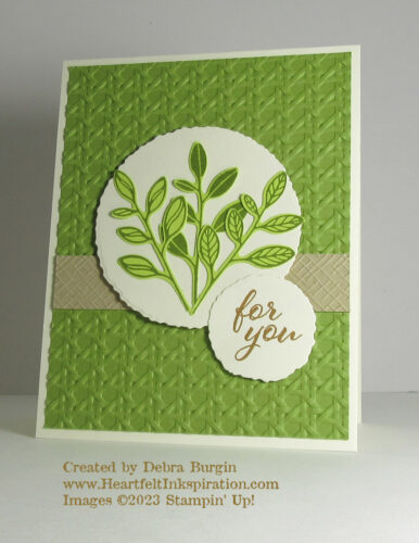 Layering Leaves | Earth tones and botanical images are my go-to elements for guy and sympathy cards.  Please click to read more! | Stampin' Up! | HeartfeltInkspiration.com | Debra Burgin  