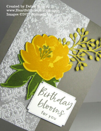 Textured Floral | The voice in my head that said, "How many flower sets do you really need?" was silenced when I saw this bundle!  Please click to read more! | Stampin' Up! | HeartfeltInkspiration.com | Debra Burgin  