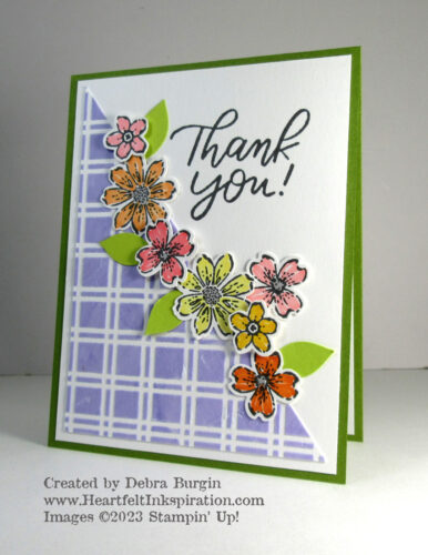 Petal Park | Good Feelings | Artistic Mix Decorative Masks | You must see -- and touch -- this card to see why using Embossing Paste is so fun!  Please click to read more! | Stampin' Up! | HeartfeltInkspiration.com | Debra Burgin  