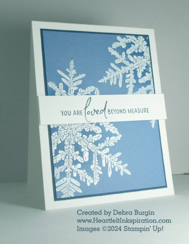 Snow Crystal | Perennial Postage | I added shading to the centers of these snowflakes with Boho Blue ink, applied with a Blending Brush.  Please click to read more! | Stampin' Up! | HeartfeltInkspiration.com | Debra Burgin  