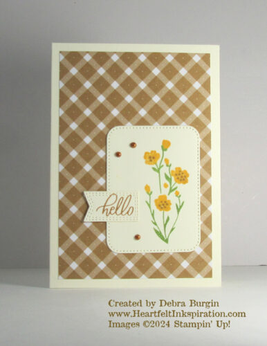 Softly Sophisticated | A simple floral image with a fun background.  Please click to read more! | Stampin' Up! | HeartfeltInkspiration.com | Debra Burgin  