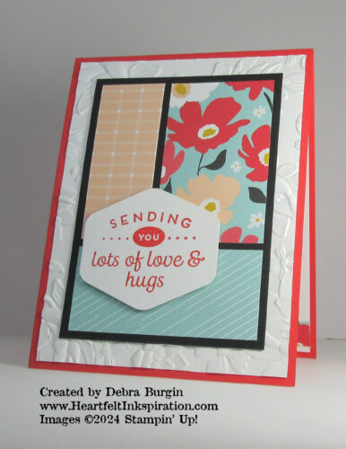 Heartfelt Hexagon | Sunny Days | Layered Florals | This camp card was inspired by Jeanie Stark's layout.  I have the measurements for you -- please click to read more! | Stampin' Up! | HeartfeltInkspiration.com | Debra Burgin  
